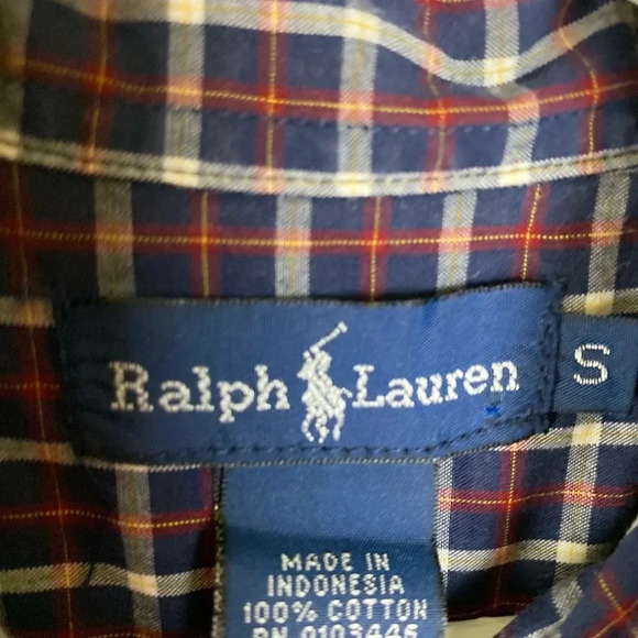 RALPH LAUREN EUC BOYS PLAID SHIRT TOP POLO SIZE S - Picture 3 of 4